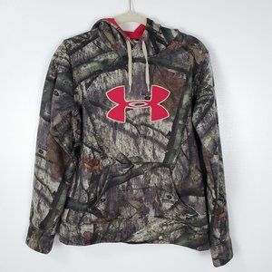 Under Armour Camo Hoodie Womens Medium Cold Gear Loose Fit Hooded Sweater